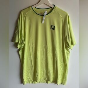 Fila Lime Green Tennis Shirt with Logo XL